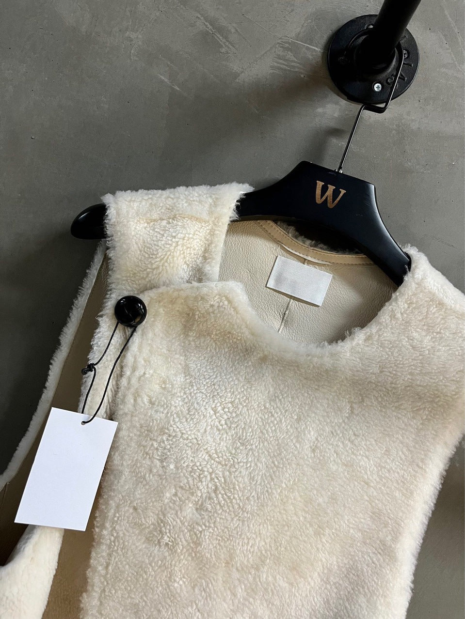 Women’s Merino Fur Vest Shearling Sleeveless Jacket Gray Winter Outerwear