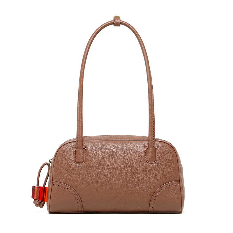 Women's Leather Shoulder Bag with Long Strap