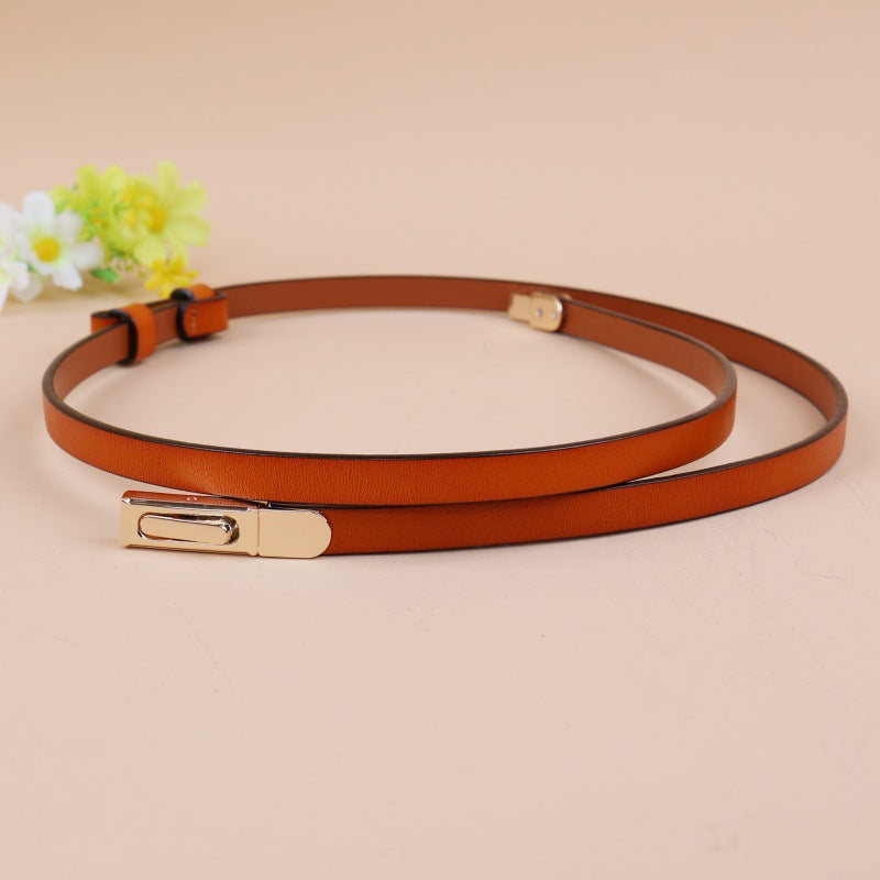 women real leather slim waist belt