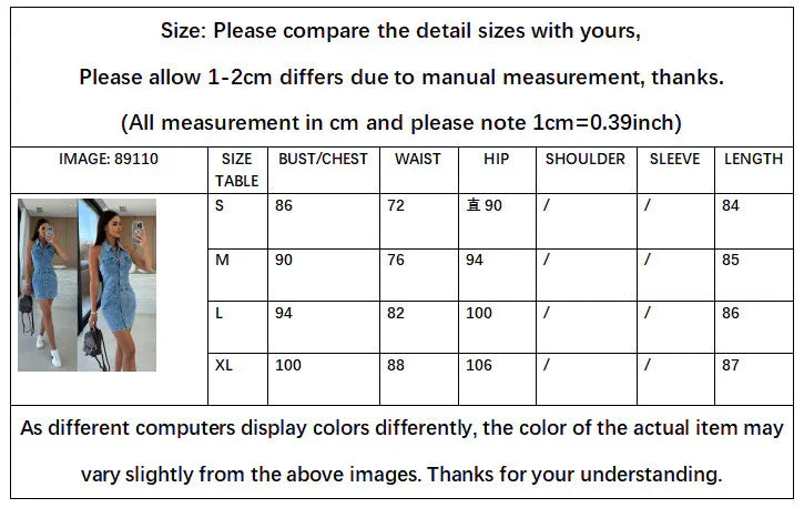 Women’s Sleeveless Blue Jean Mini Dress for Women