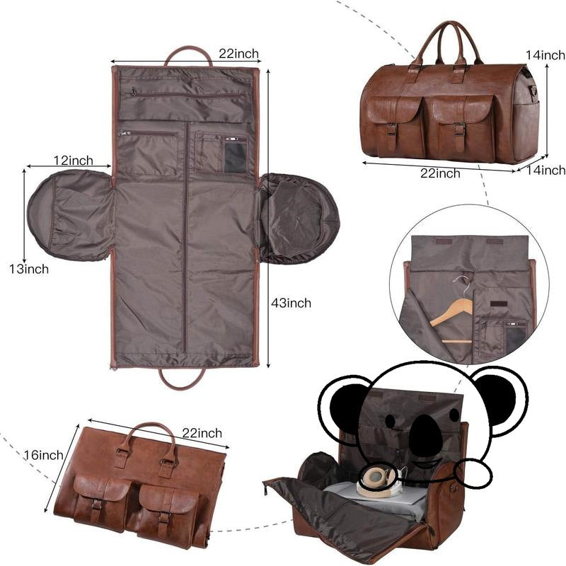 Garment Duffel Bag for Travel with Foldable Suit Storage