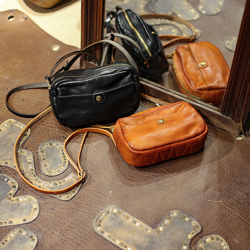 Women Leather Messenger Pillow Bag
