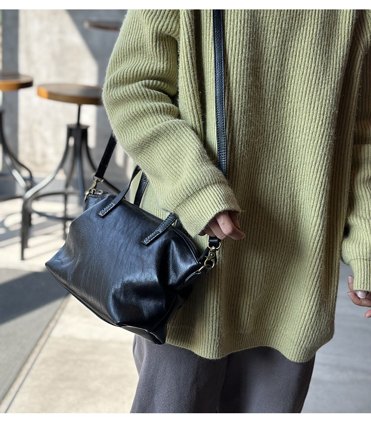 Genuine leather Dumpling messenger bag