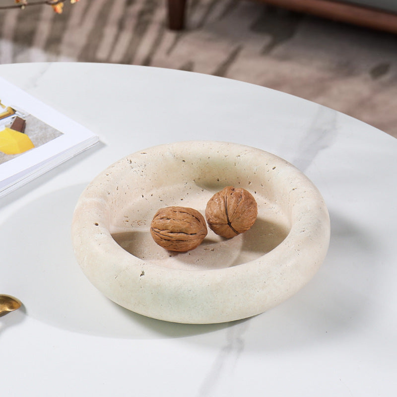 European Marble Round Tray Fruit Plate