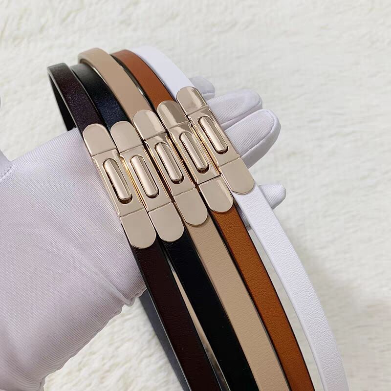 women real leather slim waist belt