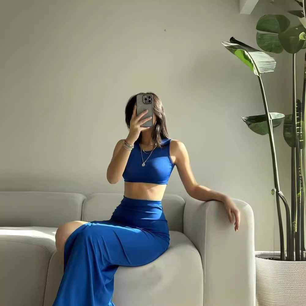 High Waist Long Pencil Skirt And Top