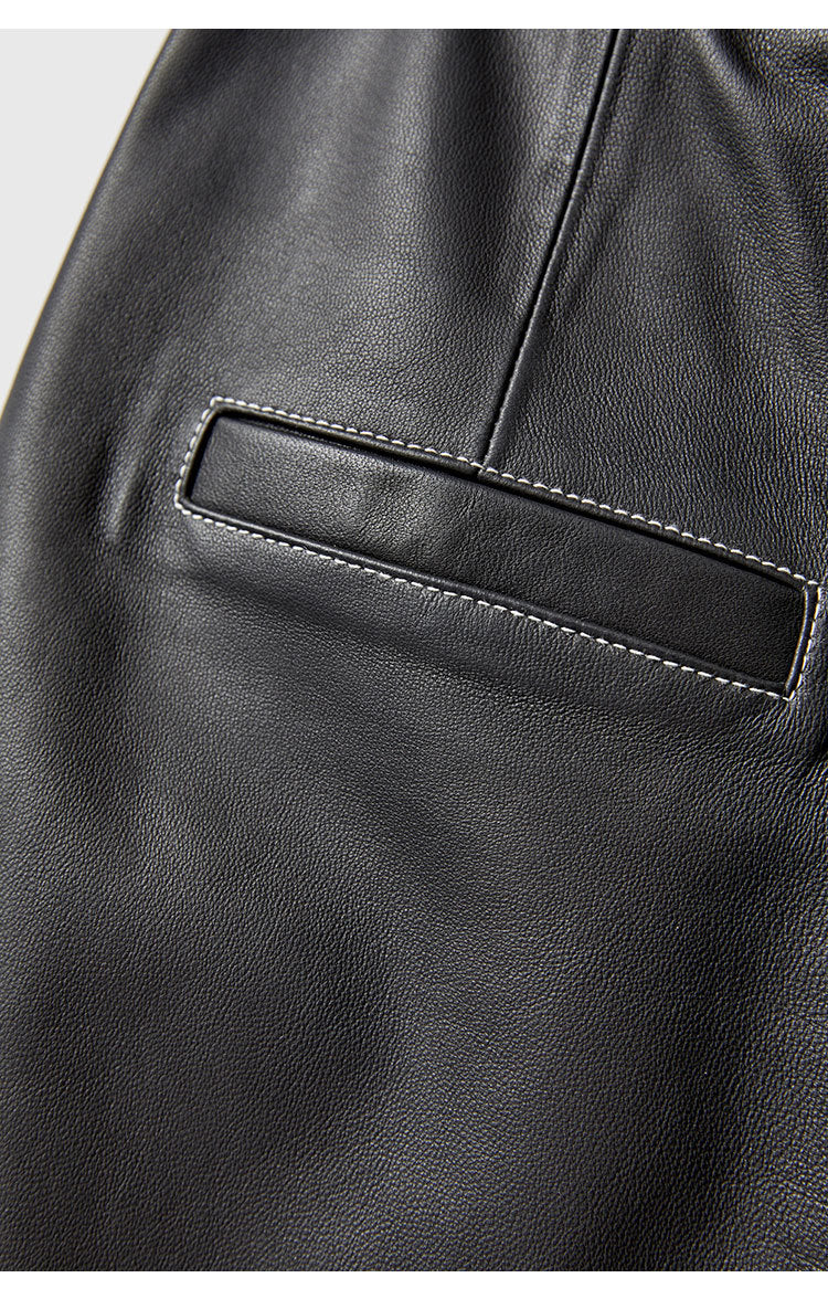 High Rise Leather Elephant Style Pants Straight Leg Midi Culotte