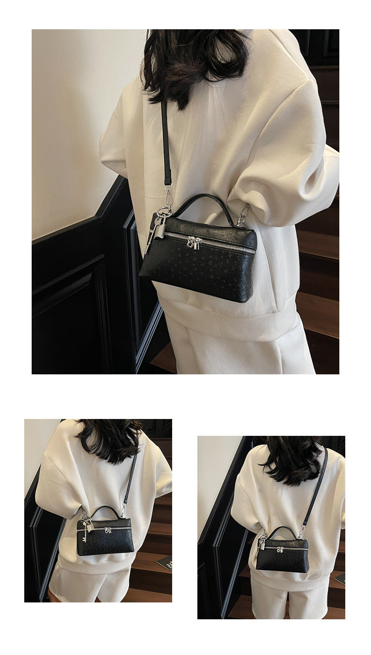 Genuine Leather Shoulder Crossbody Box Purse