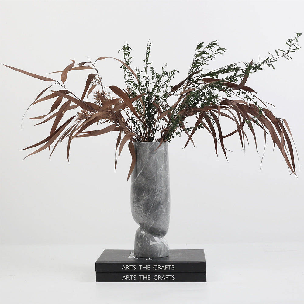 Large Marble Flower Vase Modern Decorative Marble Art Vase