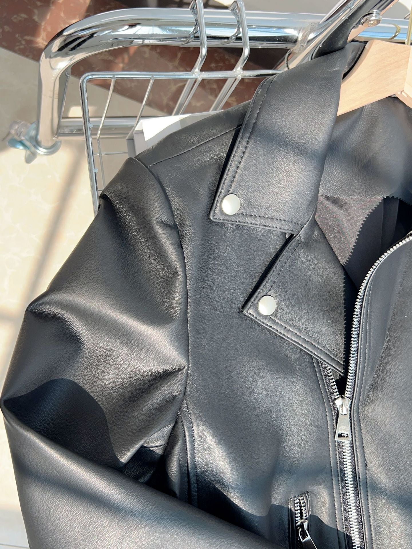 Women Black Leather Jacket Genuine Sheepskin Moto Bomber