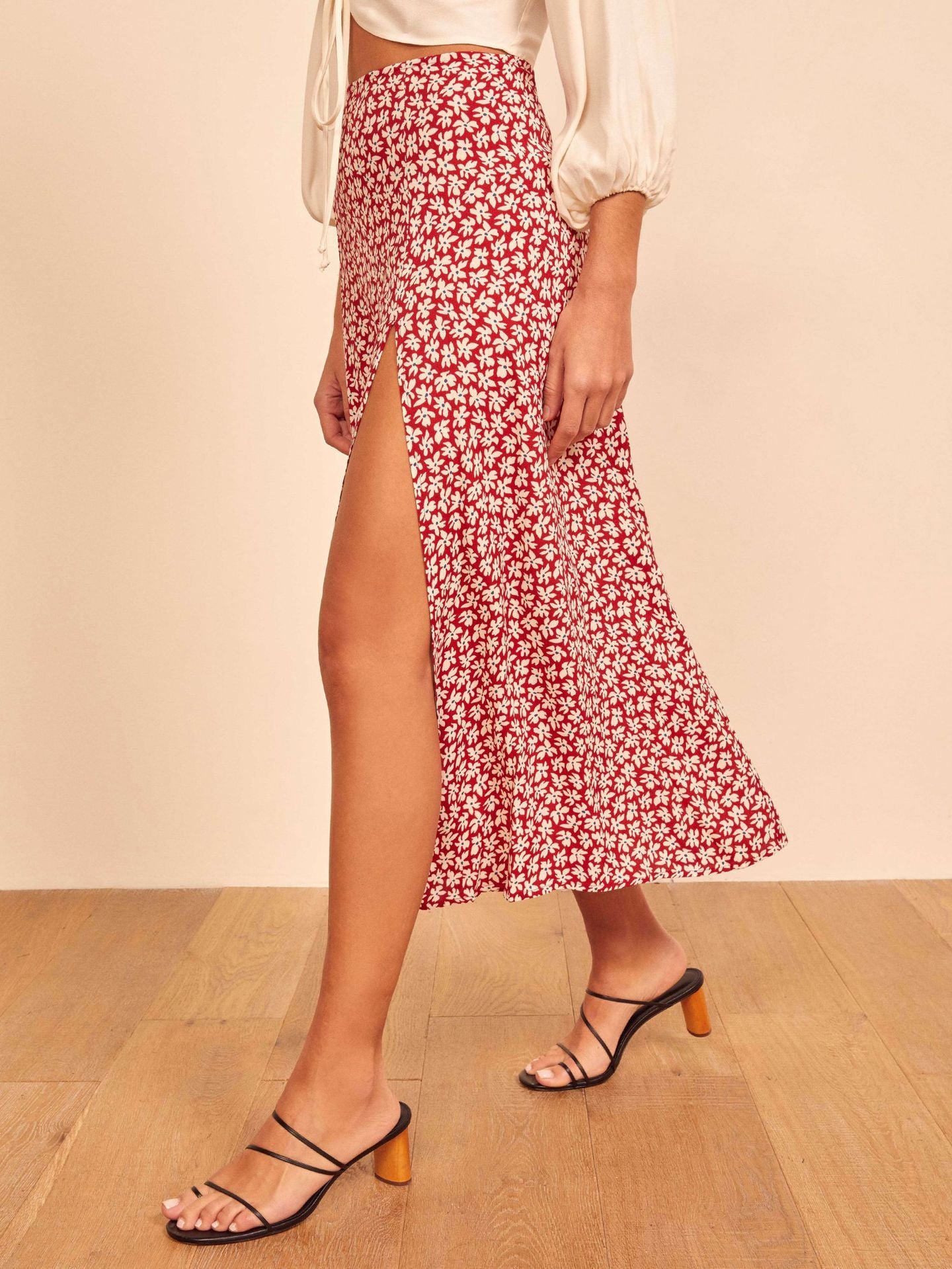 petite bohemian split leg skirt