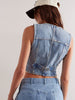 Front Four Button Women's Denim Vest