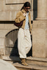 Tan Real Suede Leather Jacket for Women with Drawstring Hem