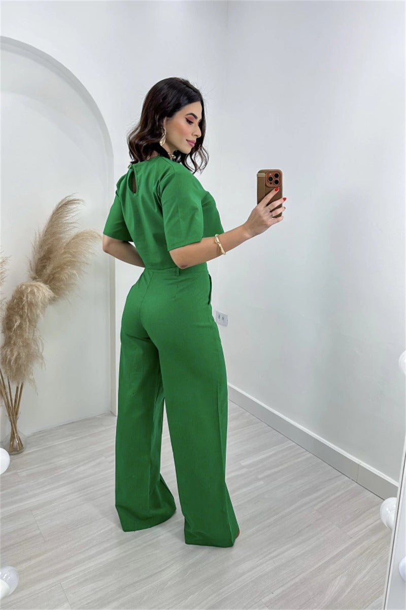 Women's Long Wide Leg Pants And Top