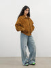 Loose Fit Retro Bomber Women Real Suede Jacket