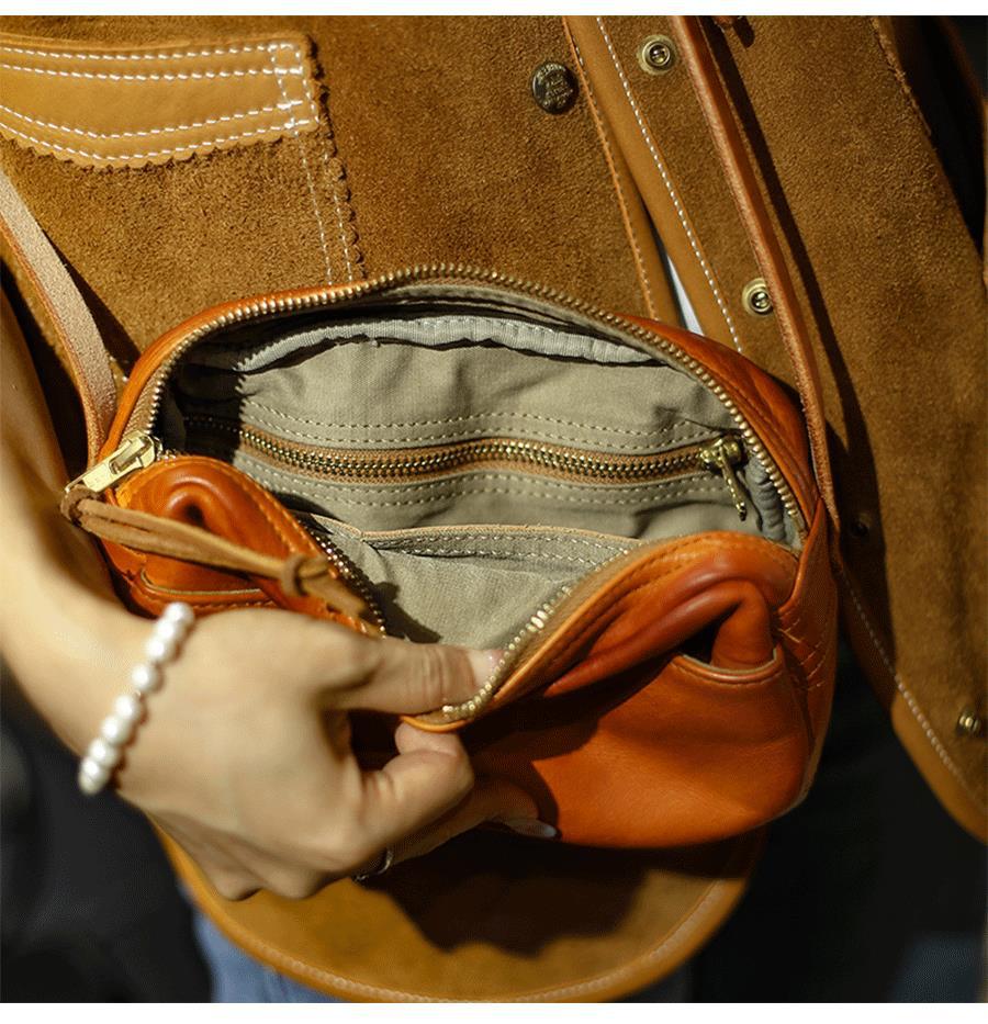 Women Leather Messenger Pillow Bag
