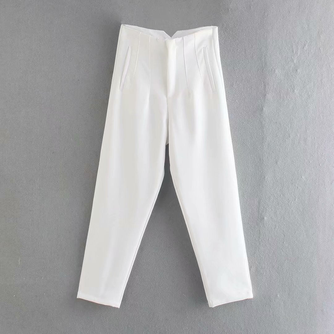 tapered pants women high wasited