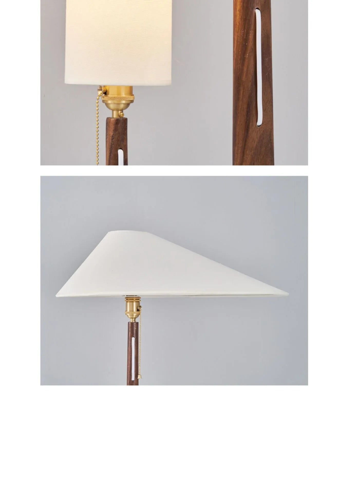 Vintage wabi sabi solid wood boho floor lamp