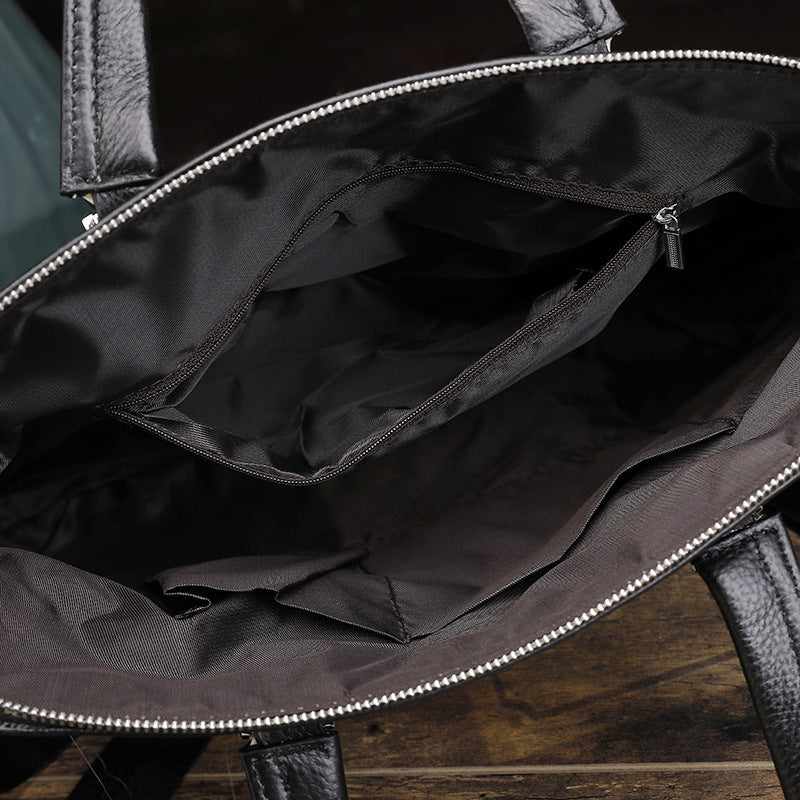 Genuine Leather Men's Office Briefcase Bag