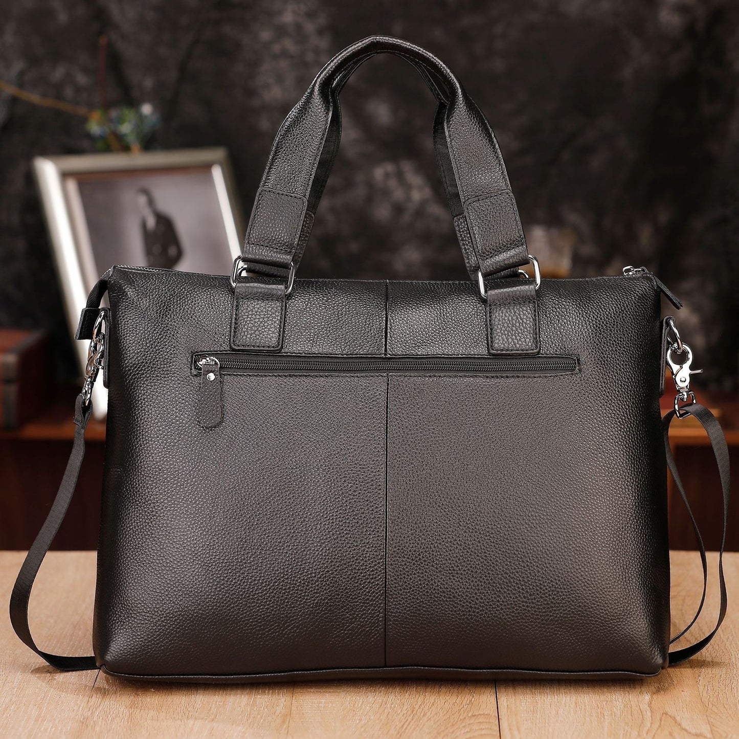 Genuine Leather Office Bag With Laptop Compartment