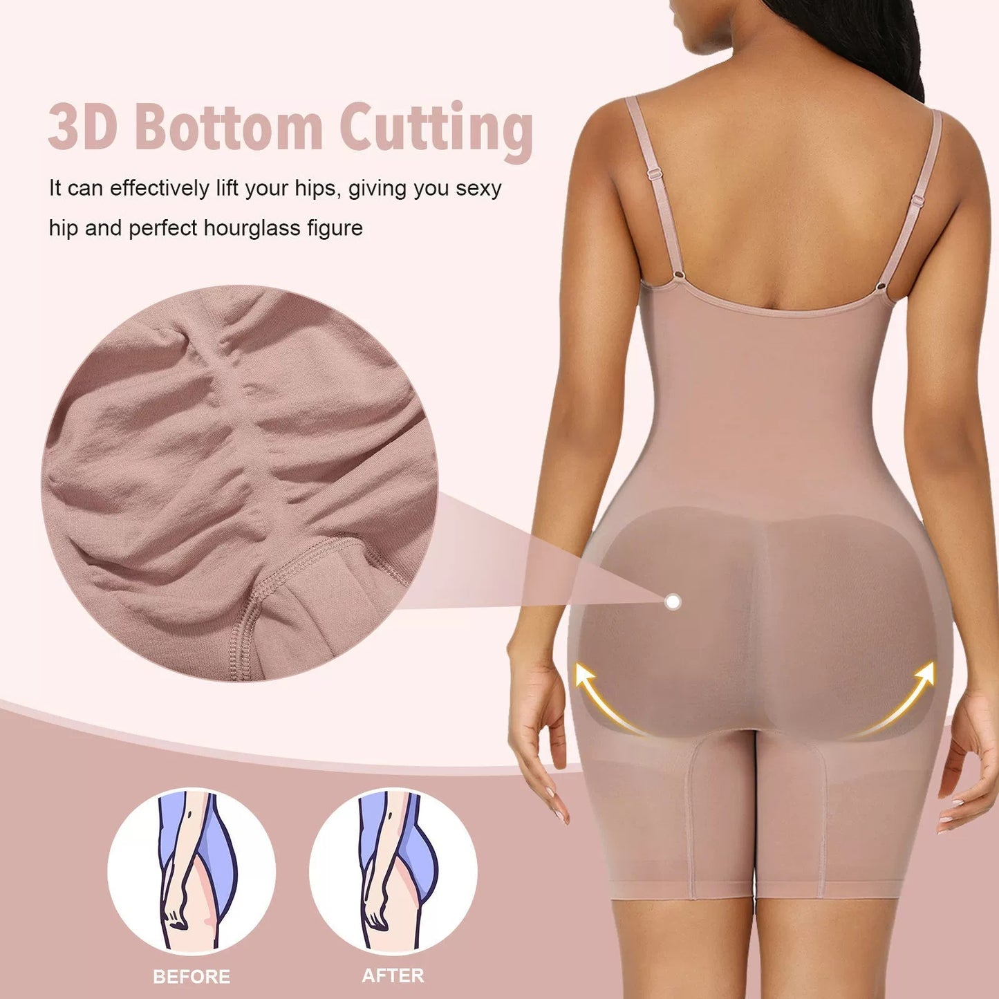 Seamless One-Piece Body Shaper for Women Tummy Control Bodysuit