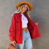 Oversized Denim Long Jacket Women Frayed Hem