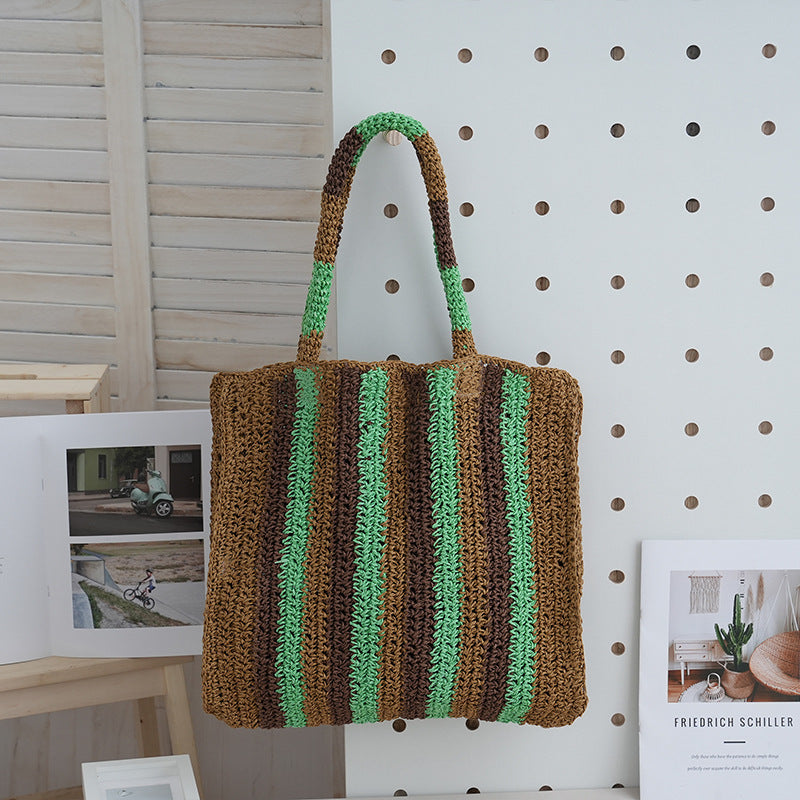 Straw handbags for women woven shoulder bag
