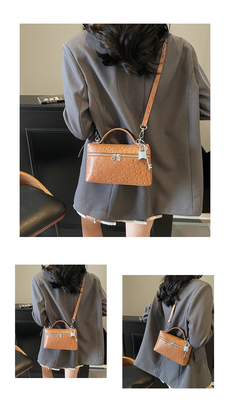 Genuine Leather Shoulder Crossbody Box Purse
