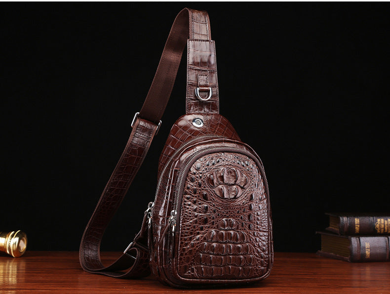 Genuine Crocodile Leather Men’s Chest Bag Crossbody Messenger