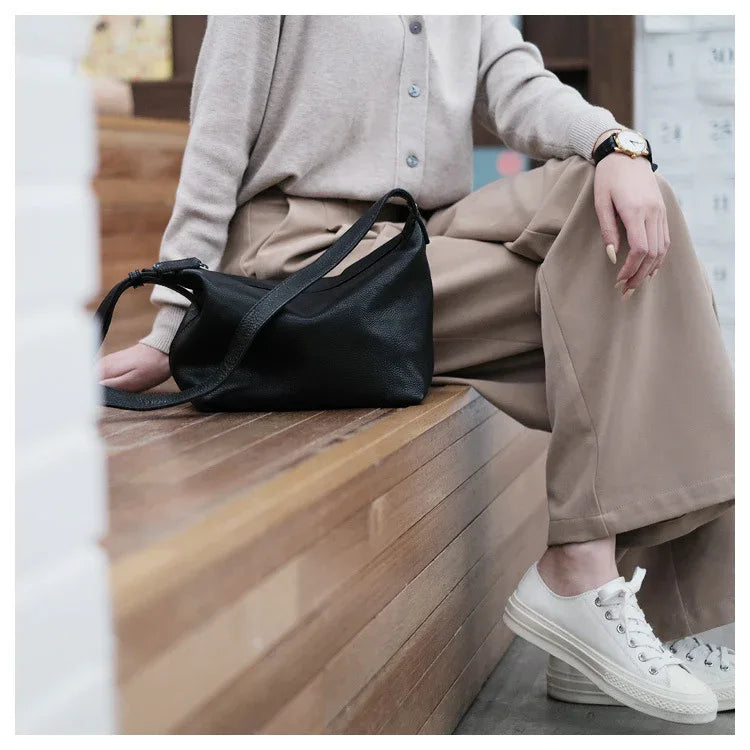 real leather handbag crossbody bag