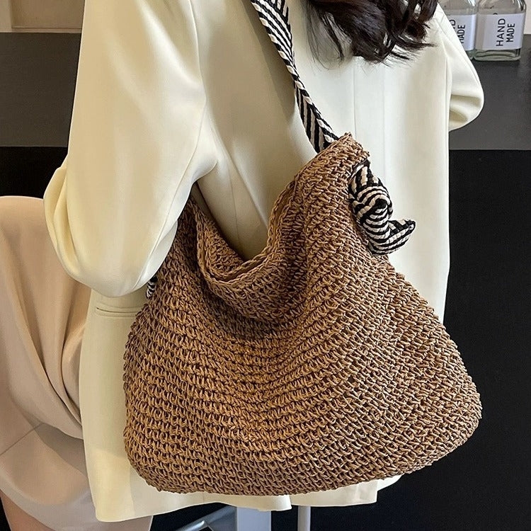 Woven Straw Underarm Bag Summer Beach Purse