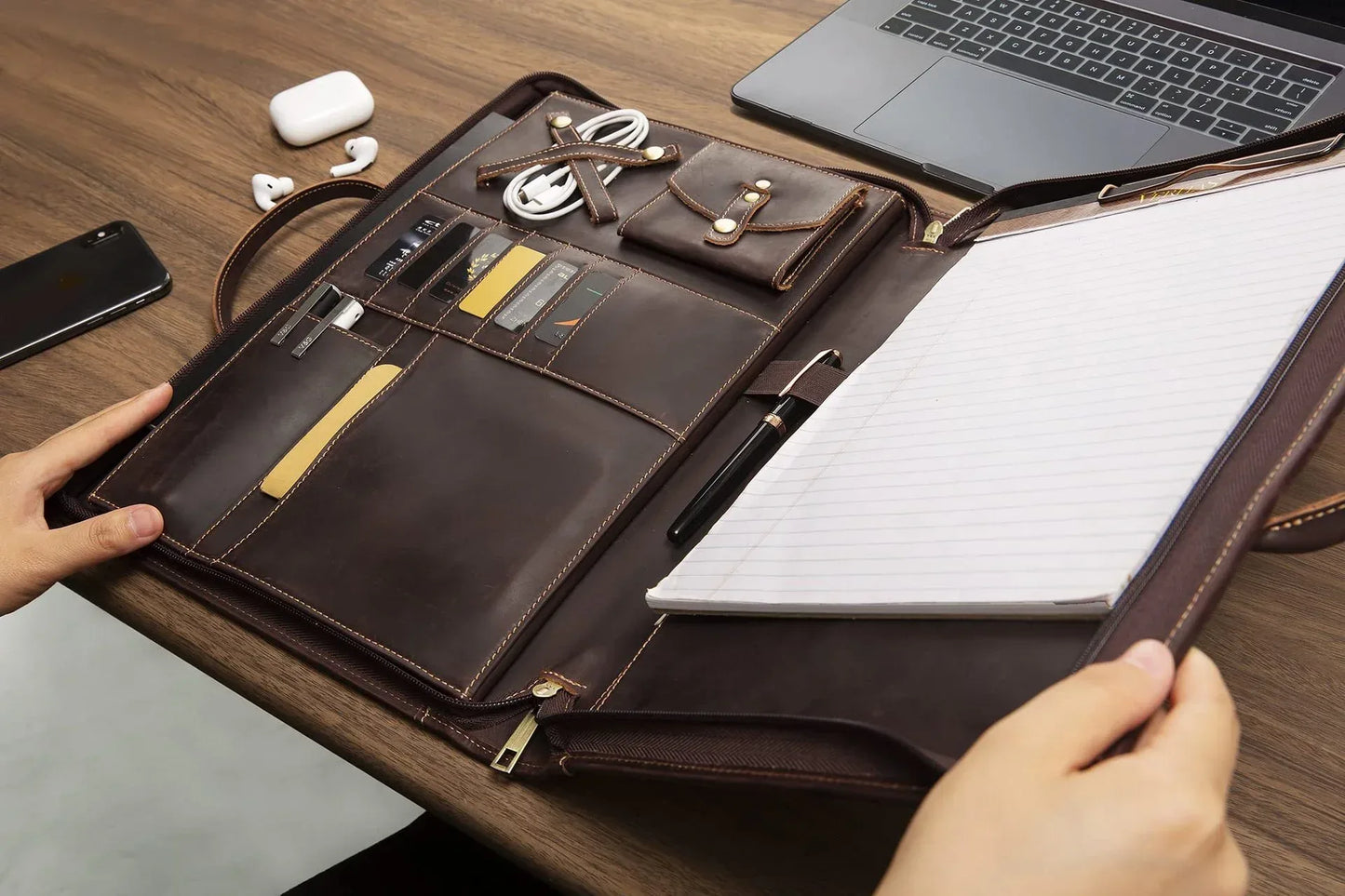 Crazy Horse Leather Laptop & Document Case