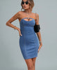 Bodycon Tube Top Mini Denim Dress