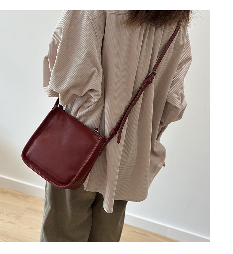 Genuine Leather Crossbody Messenger Bag for Women