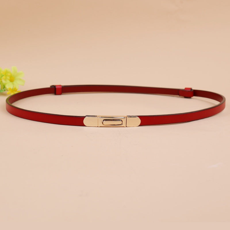 women real leather slim waist belt