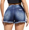 Women's Denim Shorts With Ripped Detail