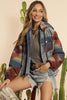 Oversized Hooded Patchwork Jean Jacket Western Aztec
