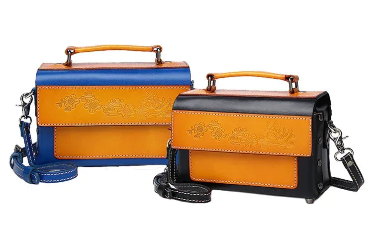 Embossed Women Leather Crossbody Bag