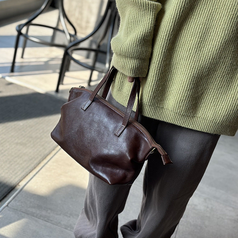 Genuine leather Dumpling messenger bag