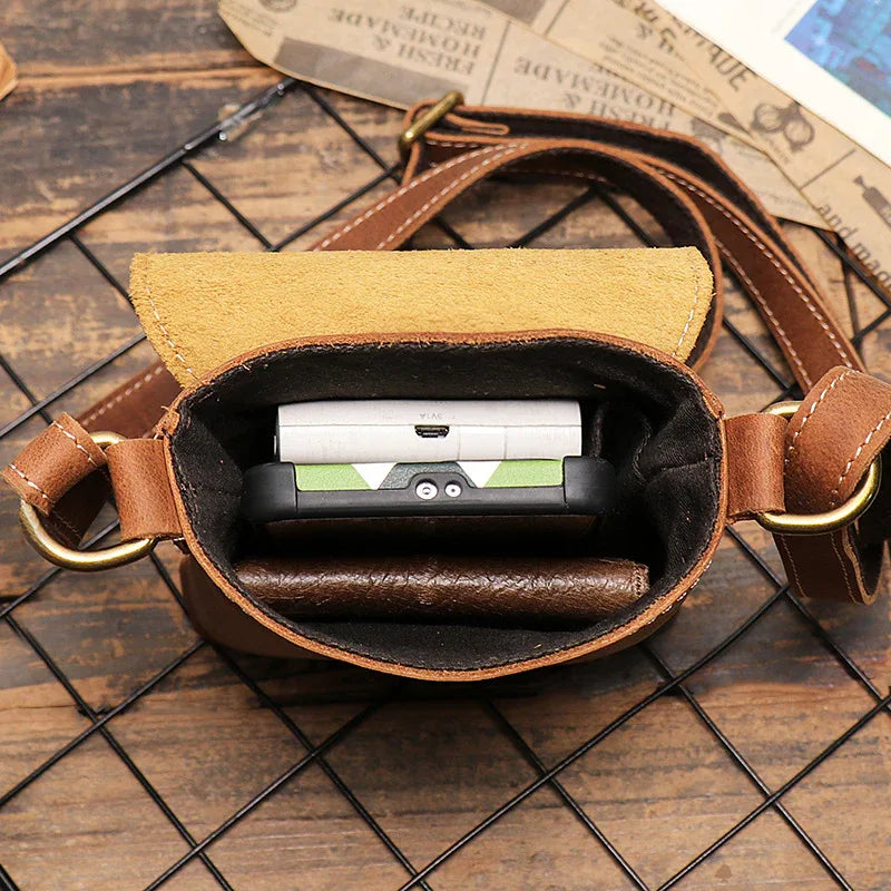 Small Leather Crossbody Phone Bag for Women