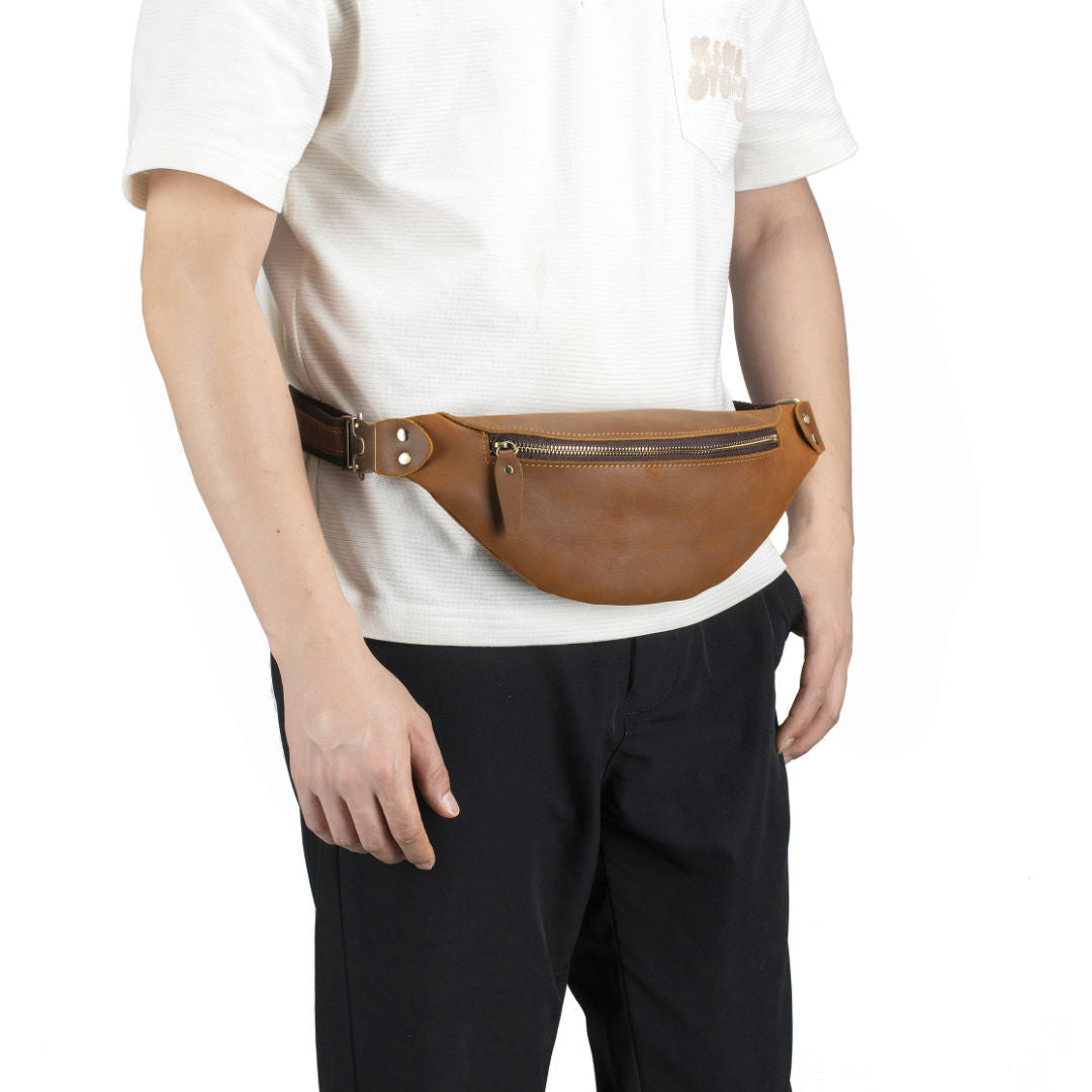 Genuine Leather Waist Bag Crossbody Belt Pack