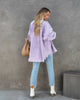 Oversized Denim Long Jacket Women Frayed Hem