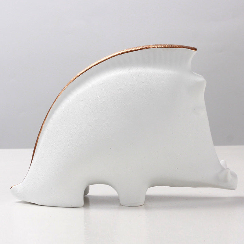 Modern Art Wild Boar Ornament Resin Sculpture for Home Décor