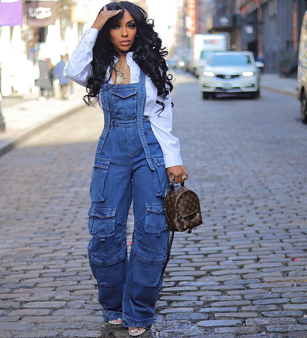 Denim Jumpsuit Overall For Women