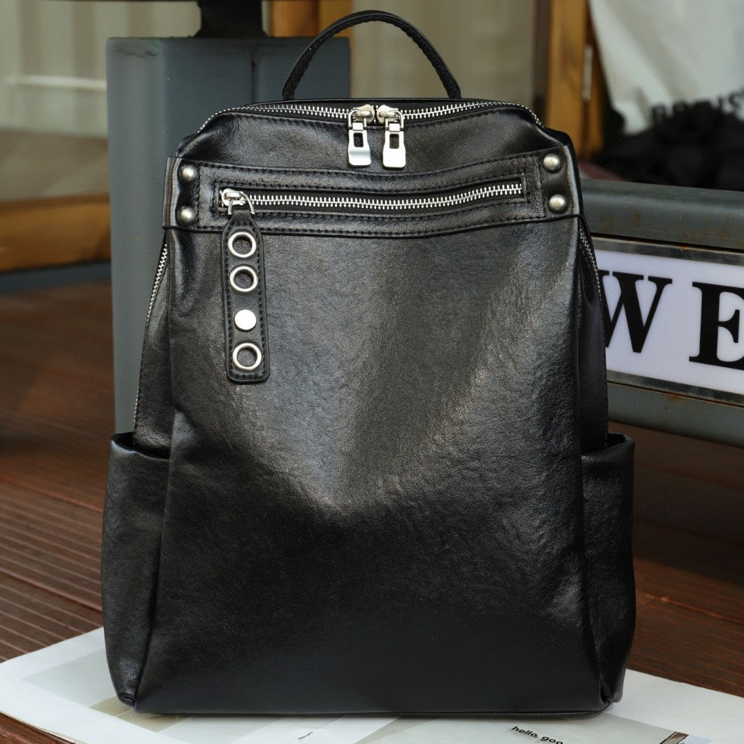 small leather backpack for women