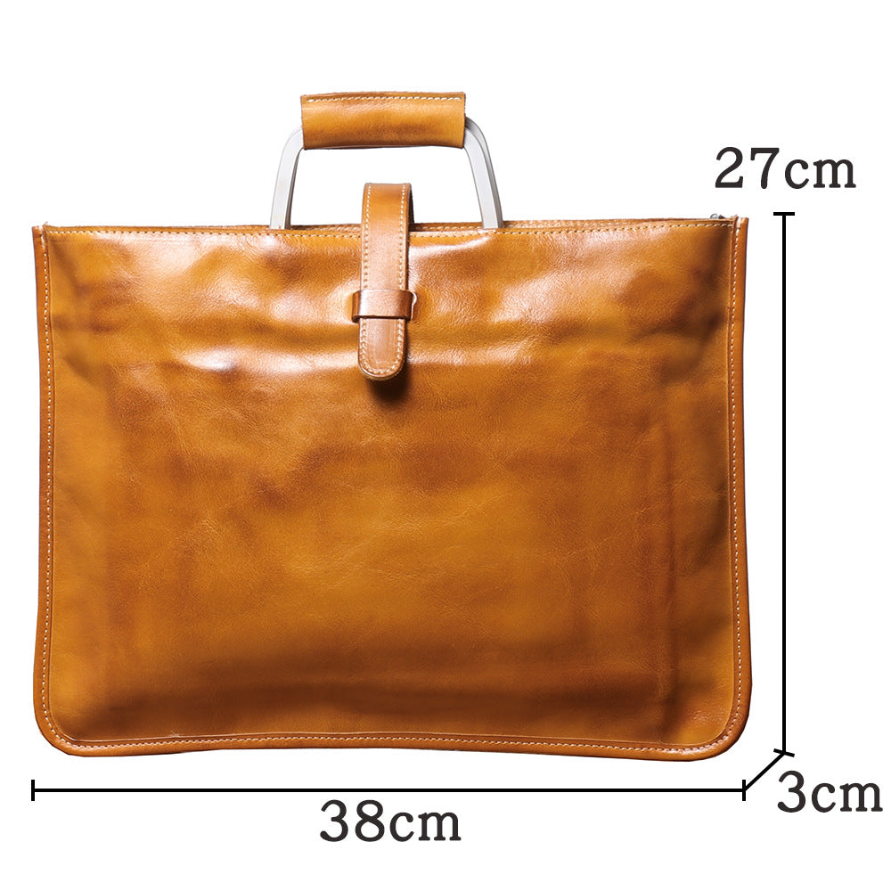 Men's Genuine Brown Leather Office Bag Briefcase