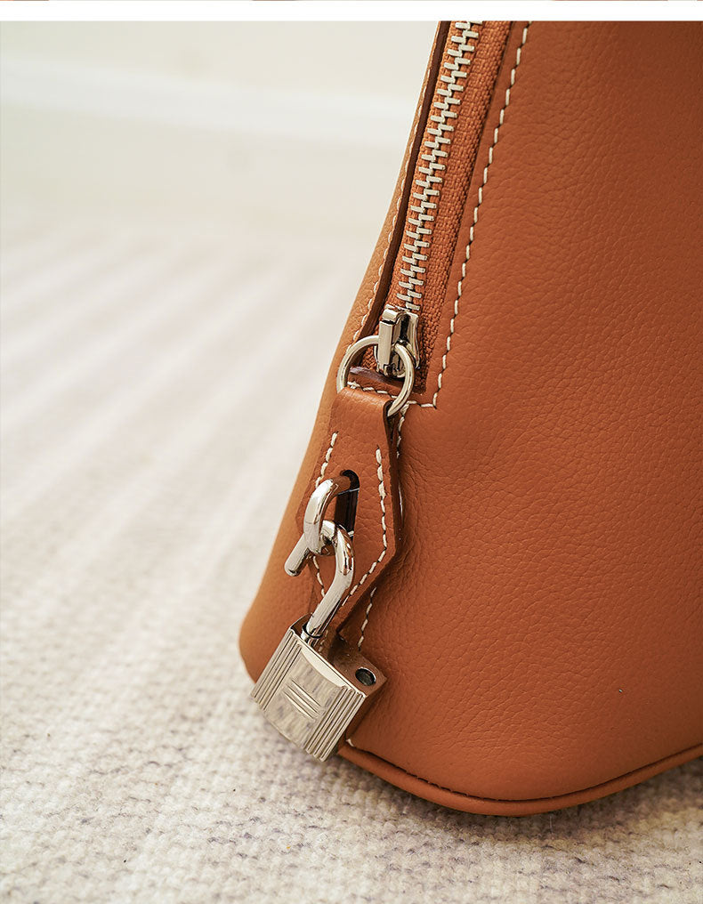 Women’s Genuine Leather Shoulder Bowling Bag