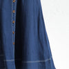Denim Overall Long Dress with Buttons and Pockets for Women