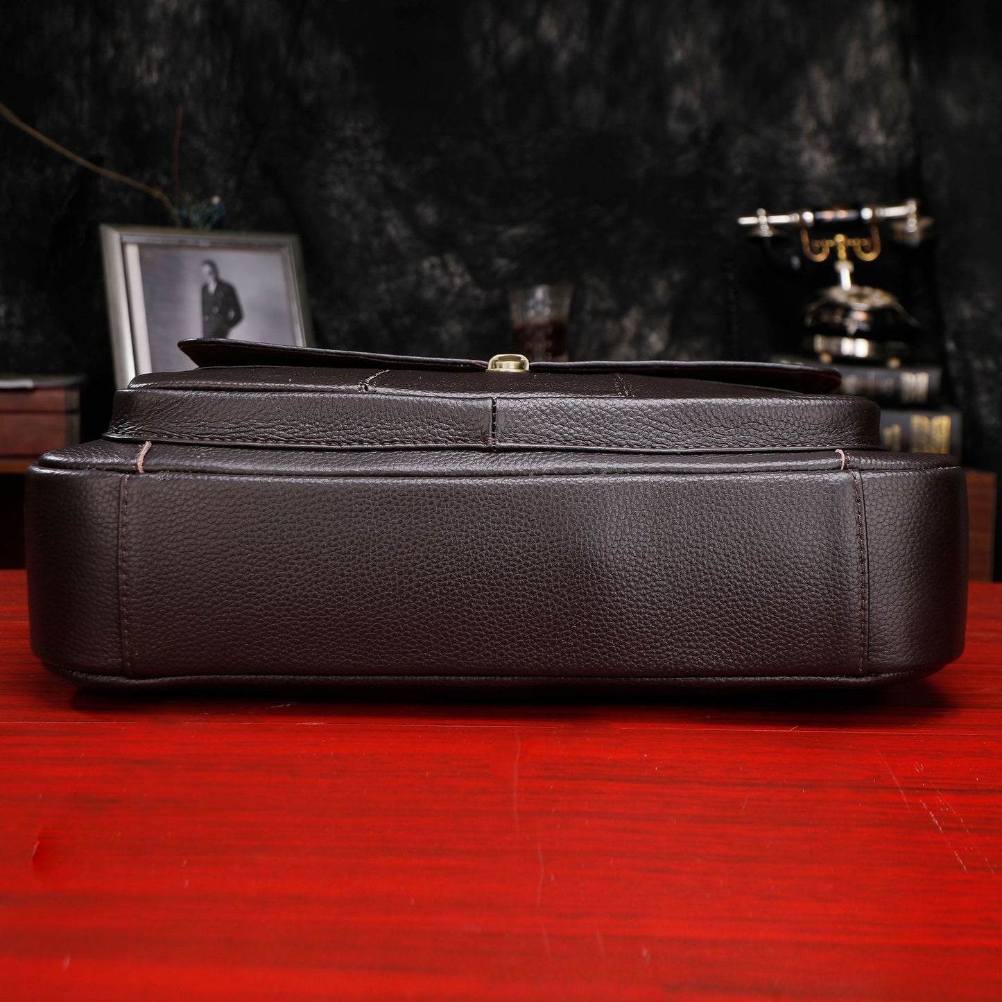 Laptop Leather Briefcase Business Shoulder Bag