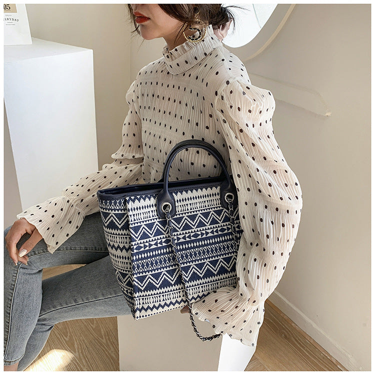 Boho Canvas Bucket Bag for Women